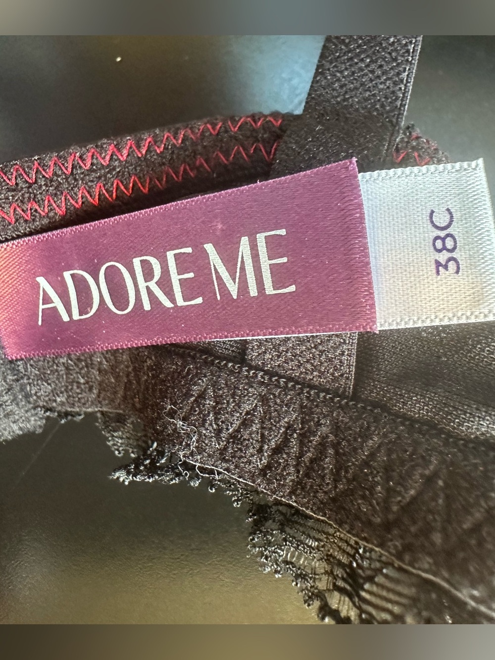 Adore Me Clairabelle Push Up Demi Bra NWT‎ Jester Red Black 38C - Picture 7 of 10
